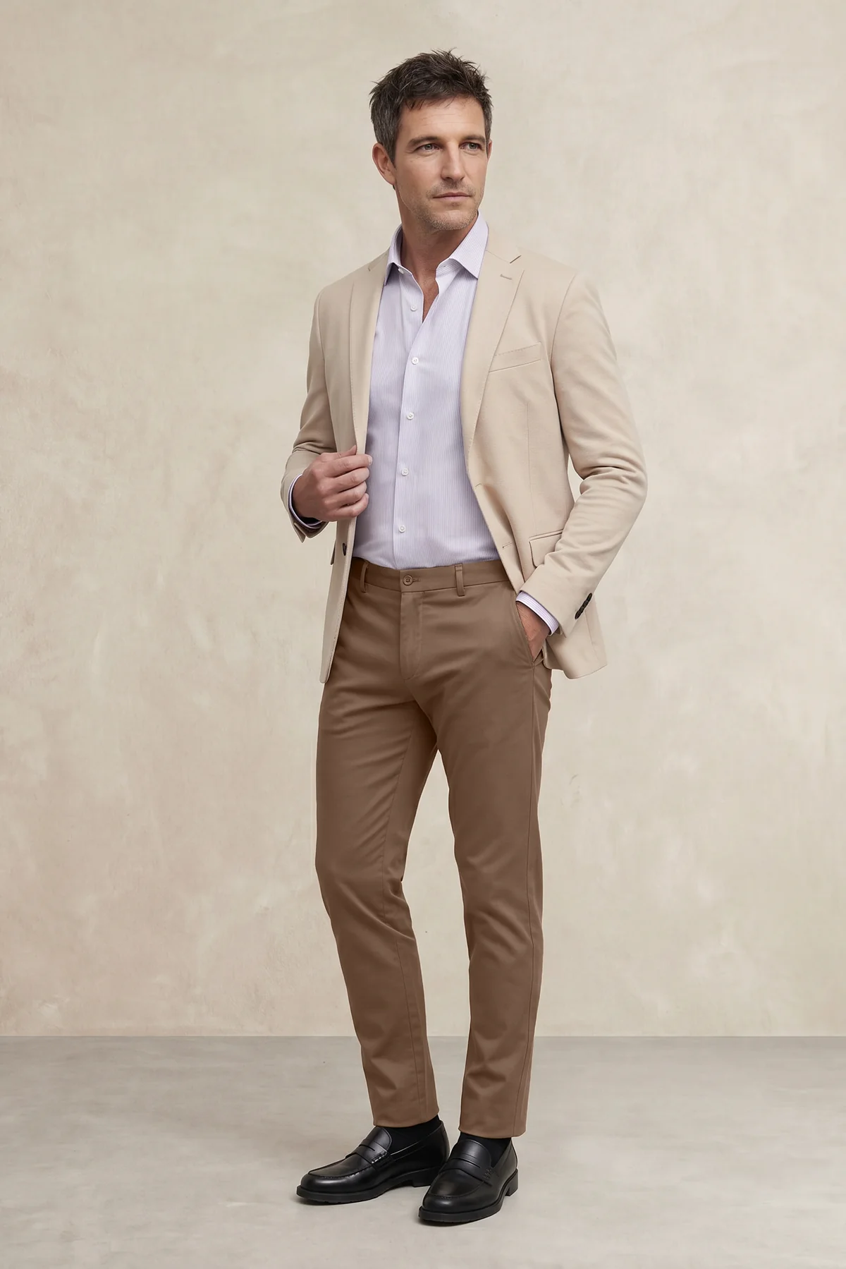 Camisa de vestir hombre estampado rayas lavanda regular - Image 5